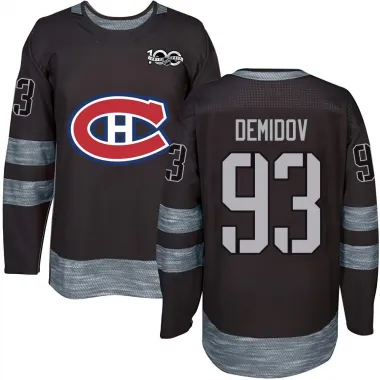 Black Men's Ivan Demidov Authentic Montreal Canadiens 1917-2017 100th Anniversary Jersey