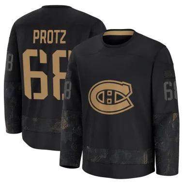 Black Men's Owen Protz Premium Montreal Canadiens 2024 Military Appreciation Practice Jersey