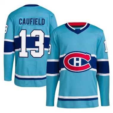 Light Blue Men's Cole Caufield Authentic Montreal Canadiens Reverse Retro 2.0 Jersey