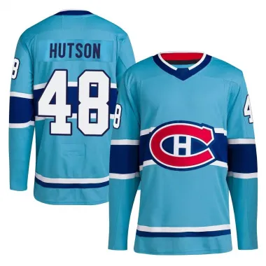Light Blue Men's Lane Hutson Authentic Montreal Canadiens Reverse Retro 2.0 Jersey