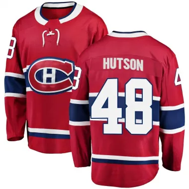 Red Men's Lane Hutson Breakaway Montreal Canadiens Home Jersey