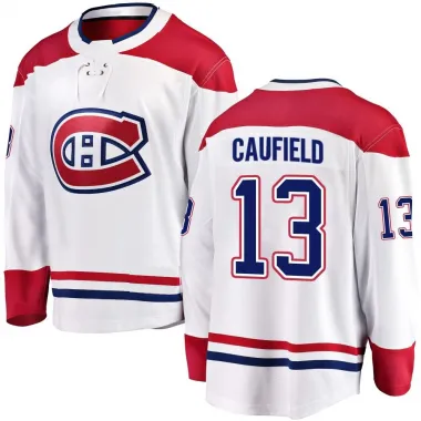 White Youth Cole Caufield Breakaway Montreal Canadiens Away Jersey